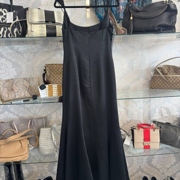 Vera Wang Black Satin Gown - Size 8 - Picture 5 of 8